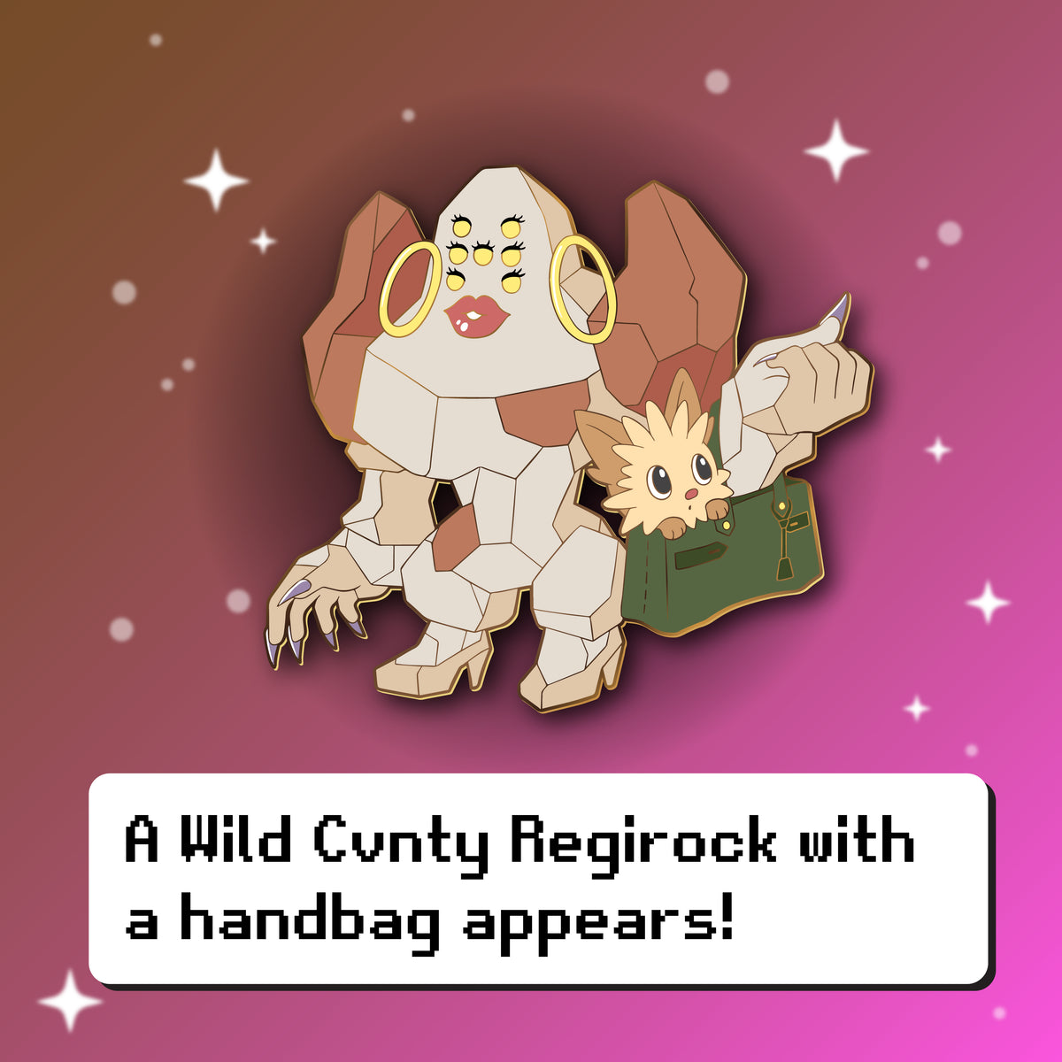[EARLYBIRD] Cvnty Regirock with a Handbag - Enamel Pin – Shinnoyume