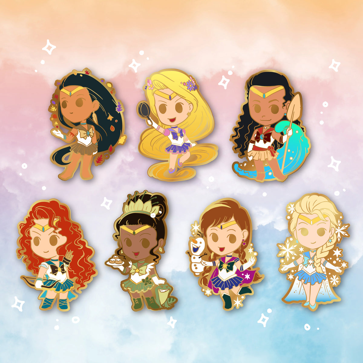 ノベルティグッズ SAILOR Disney PRINCESS PIGMENT INK Sailor Moana - Sailor Princesses Enamel Pin – Shinnoyume
