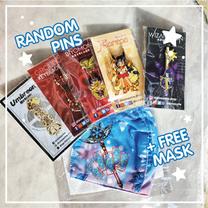 5 Pins Mystery Bag - Free Included Fabric Mask