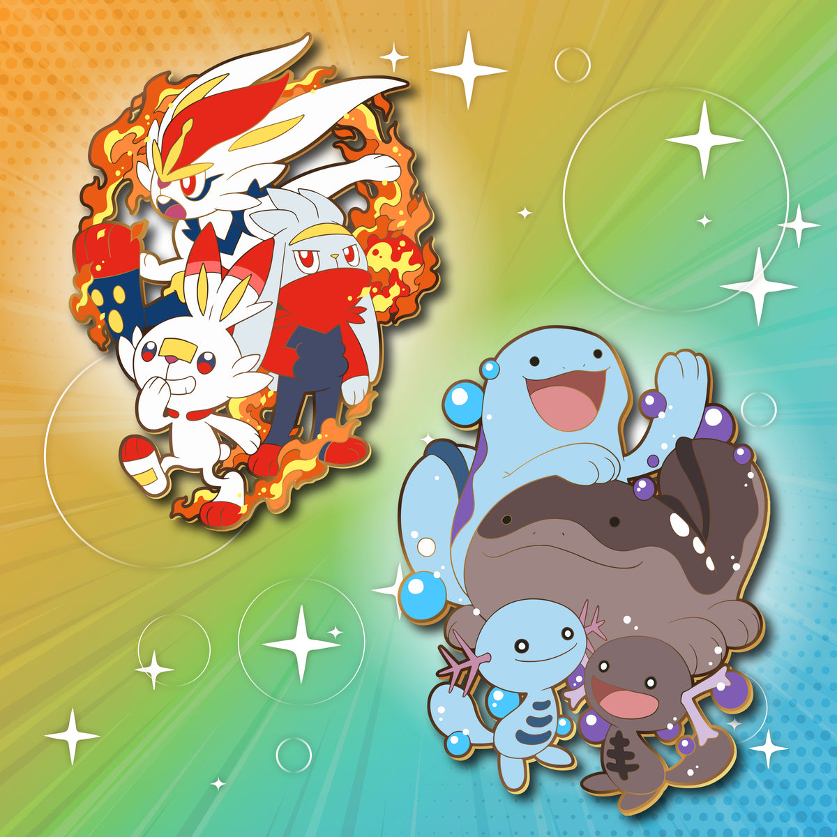 Wooper : Quarsire : Clodsire - Pokemon Evolution Enamel Pin – Shinnoyume