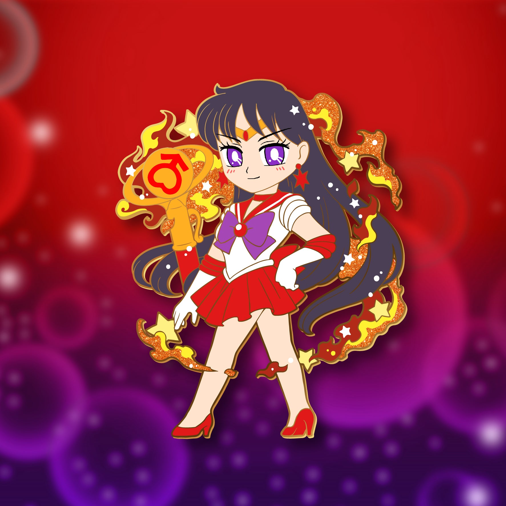 Sailor Moon's Mars Princess Rei Enamel Fantasy top Pin