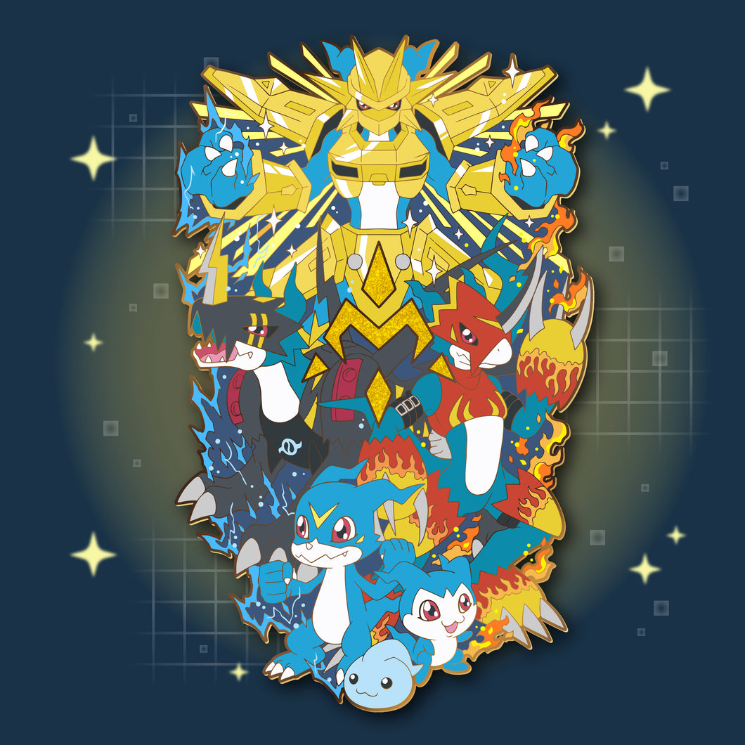 [PREORDER] Veemon Digivolution! - Digivolution Extra Enamel Pin