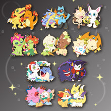 Load image into Gallery viewer, Flowery Cuties! Bellossom &amp; Palmon : Digimon-Pokemon Friendship Enamel Pin