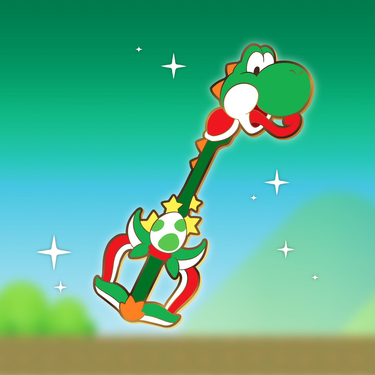Yoshi Keyblade - Super Mario Keyblade Enamel Pin – Shinnoyume