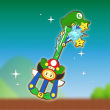 Load image into Gallery viewer, Luigi Keyblade - Super Mario Keyblade Enamel Pin