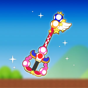 Toad / Toadette Keyblade - Super Mario Keyblade Enamel Pin