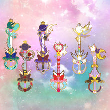 Load image into Gallery viewer, Moon Cats/Luna, Artemis Diana - Sailor Moon Keyblade Enamel Pin Collection