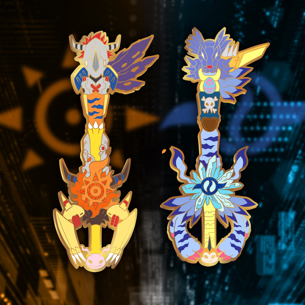 Agumon Keyblade - Digimon Keyblade Enamel Pin – Shinnoyume