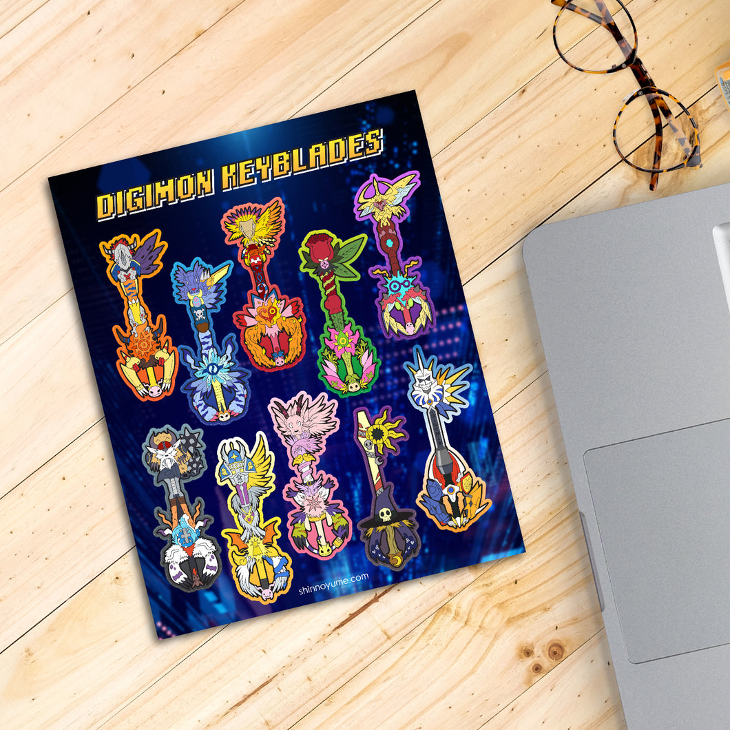 Digimon Keyblade - Sticker Sheet