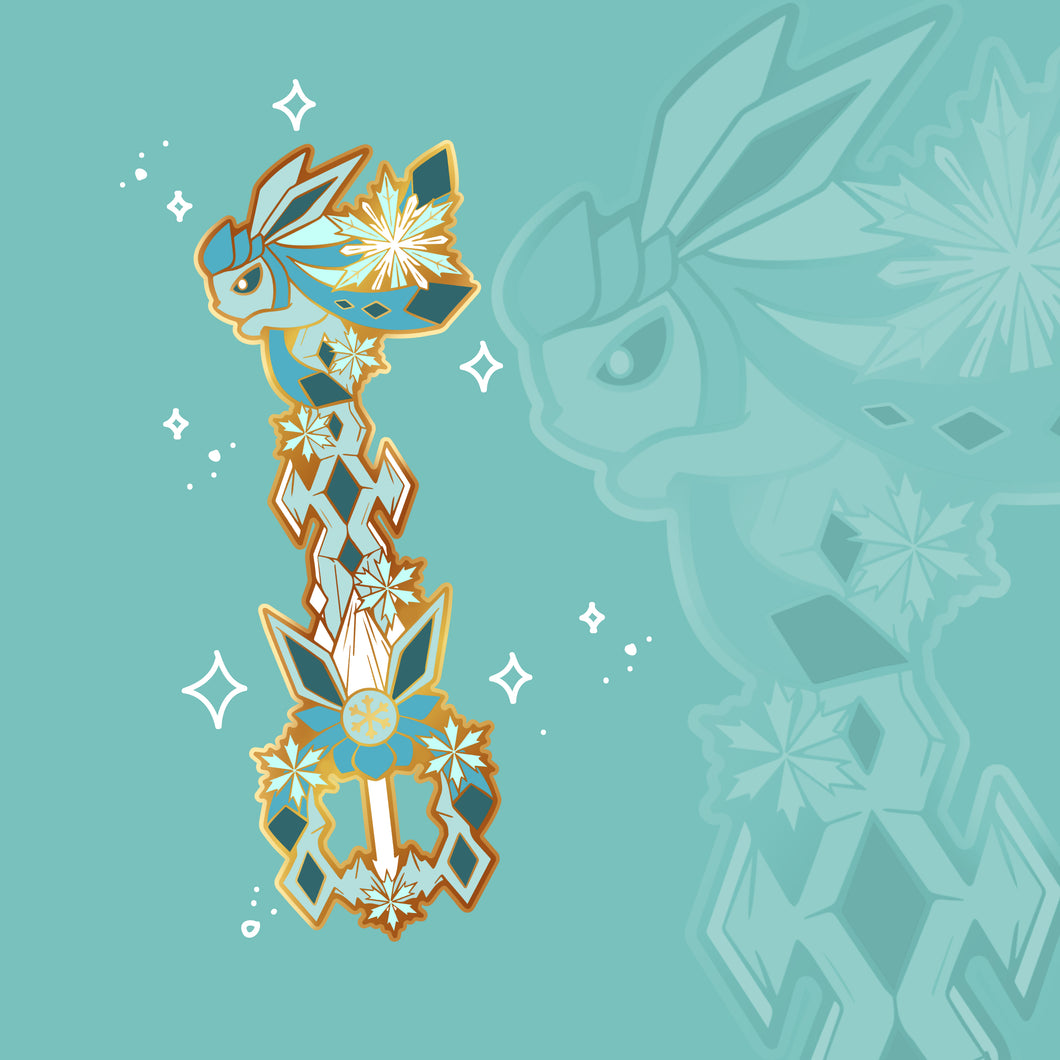 Glaceon Keyblade - Eeveelution Enamal Pin