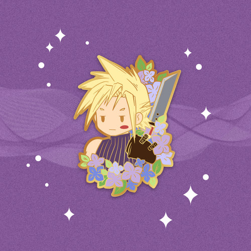 Cloud Strife - Final Fantasy 7 Floral Pin