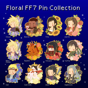 Vincent Valentine - Final Fantasy 7 Floral Pin