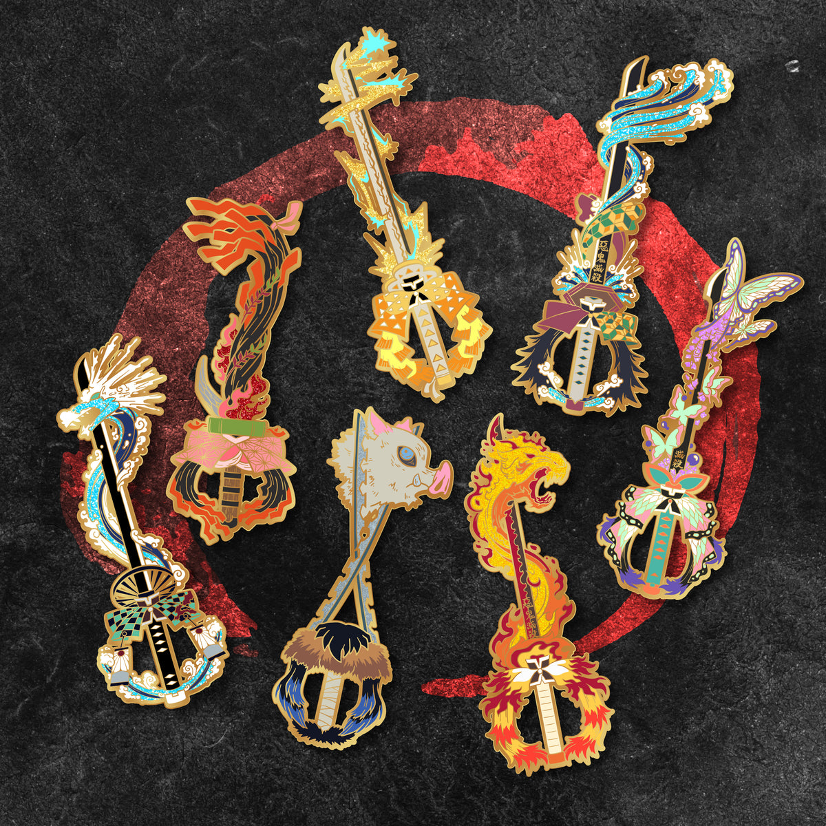 Rengoku Keyblade - Demon Slayer Keyblade Enamal Pin – Shinnoyume