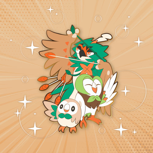 Rowlet : Decidueye - Pokemon Evolution Enamel Pin