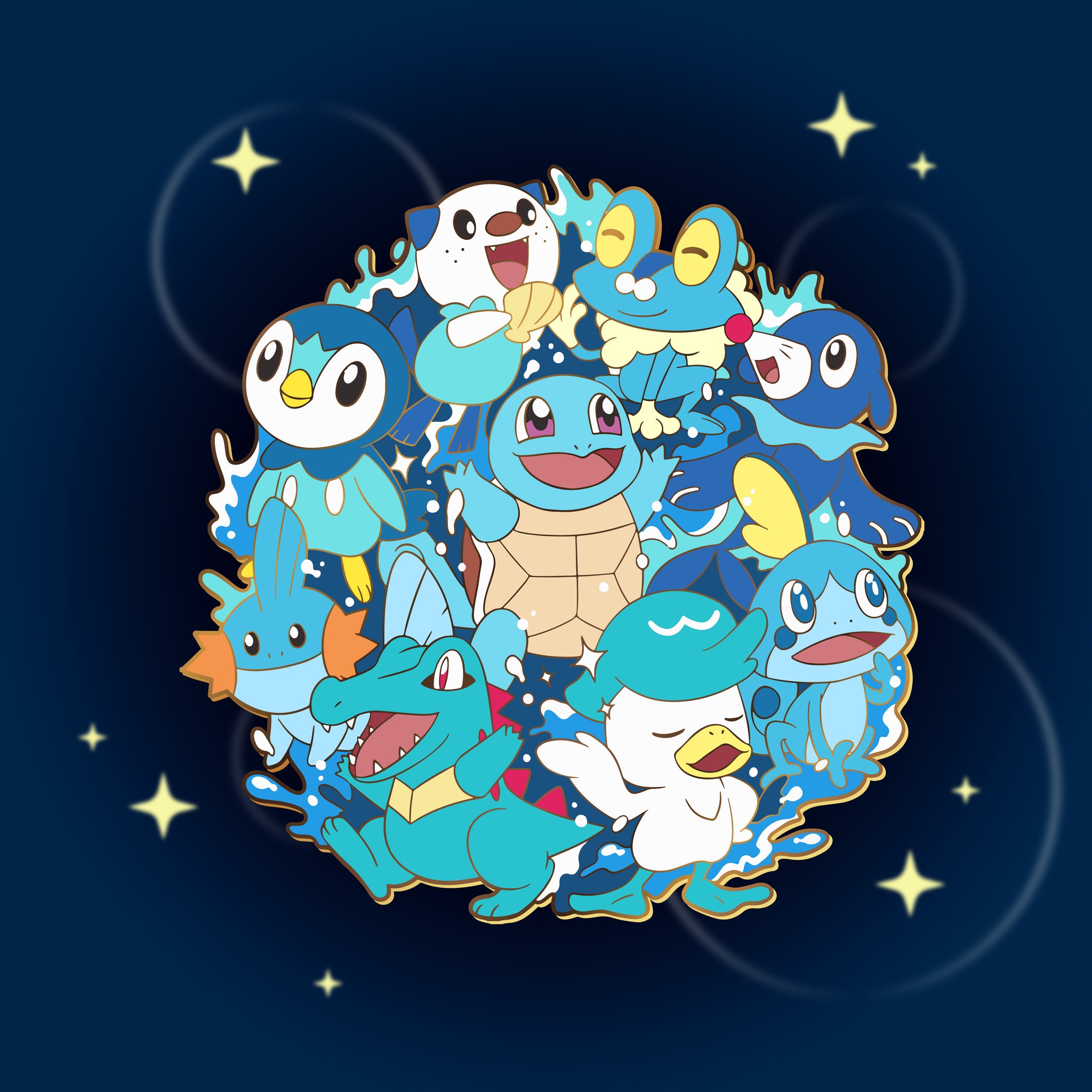 Water Starters Pokemon Evolution Enamel Pin Shinnoyume