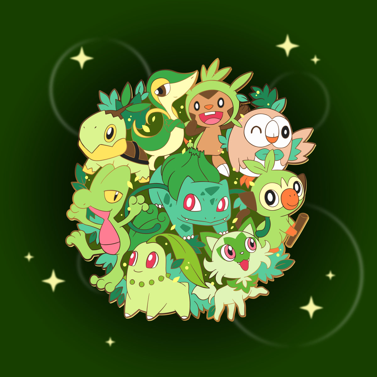 Grass Starters - Pokemon Evolution Enamel Pin – Shinnoyume