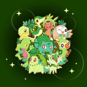 Grass Starters - Pokemon Evolution Enamel Pin