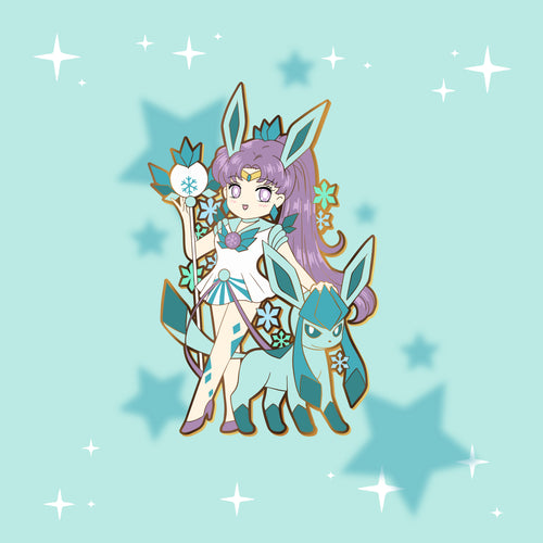 Sailor Glaceon - Eeveelution Sailor Scouts Enamel Pin