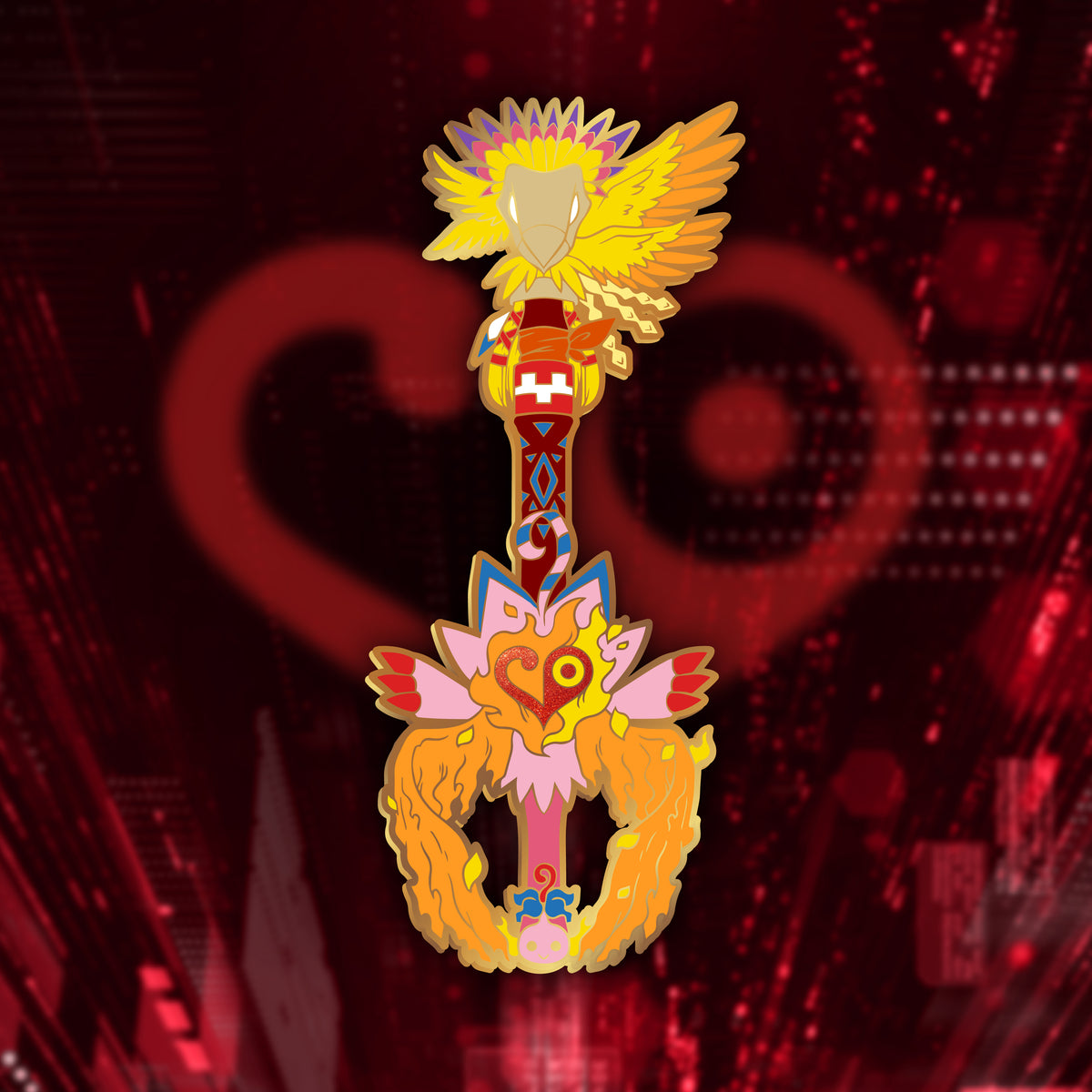 Biyomon Keyblade - Digimon Keyblade Enamel Pin – Shinnoyume