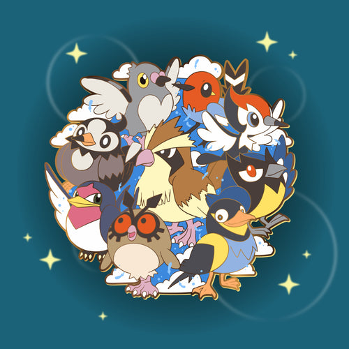 Regional Birds (Flying Type) - Pokemon Evolution Enamel Pin