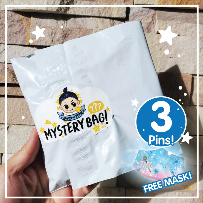 3 Pins Mystery Bag - Free Included Fabric Mask