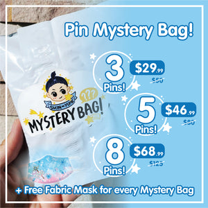 3 Pins Mystery Bag - Free Included Fabric Mask
