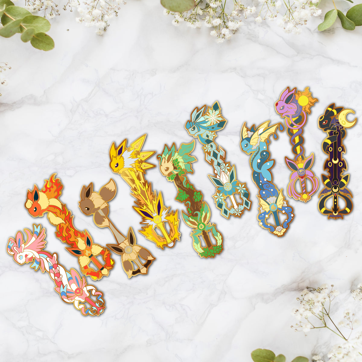Flareon Keyblade - Eeveelution Enamal Pin – Shinnoyume