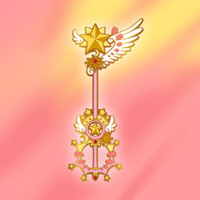 Load image into Gallery viewer, Sakura Star Wand Keyblade - Card Captor Sakura Enamal Pin