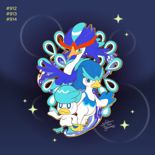 Quaxly : Quaquaval - Pokemon Evolution Enamel Pin