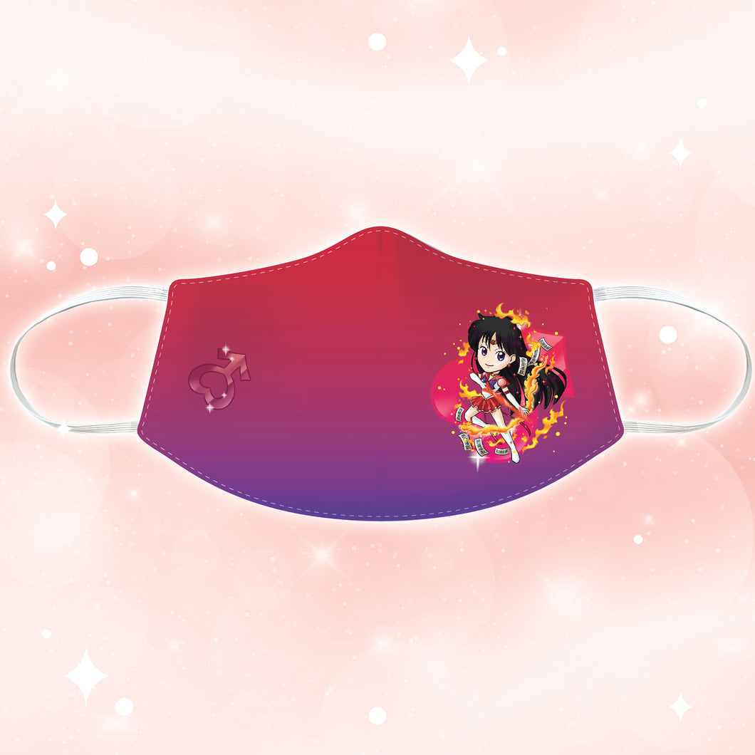 Sailor Mars - Sailor Moon Fabric Face Mask