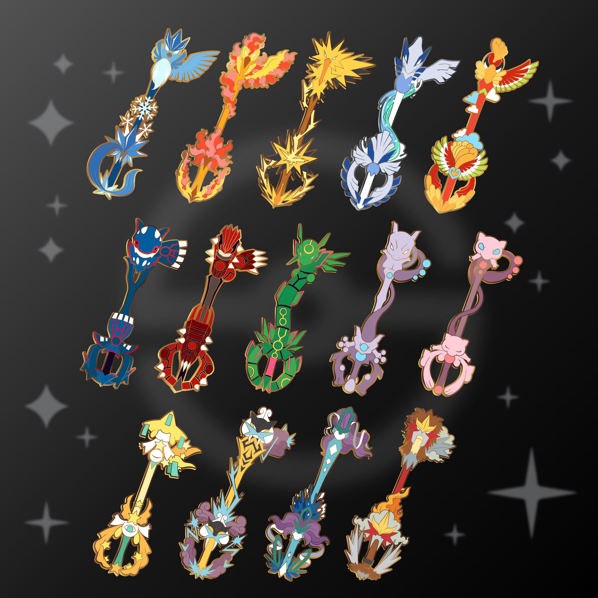 Jirachi Keyblade - Pokemon Legendary Keyblade Enamel Pin – Shinnoyume